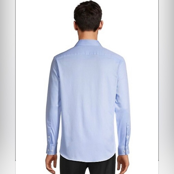 ✨HOST PICK✨MICHAEL Michael Kors Men’s Slim-Fit Herringbone Shirt | Size 17 Neck - Picture 3 of 6